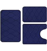 Colorxy Memory Foam Bathroom Rugs - Water Absorbent, Super Soft Non-Slip Bath Mat, Washable Ogee ...