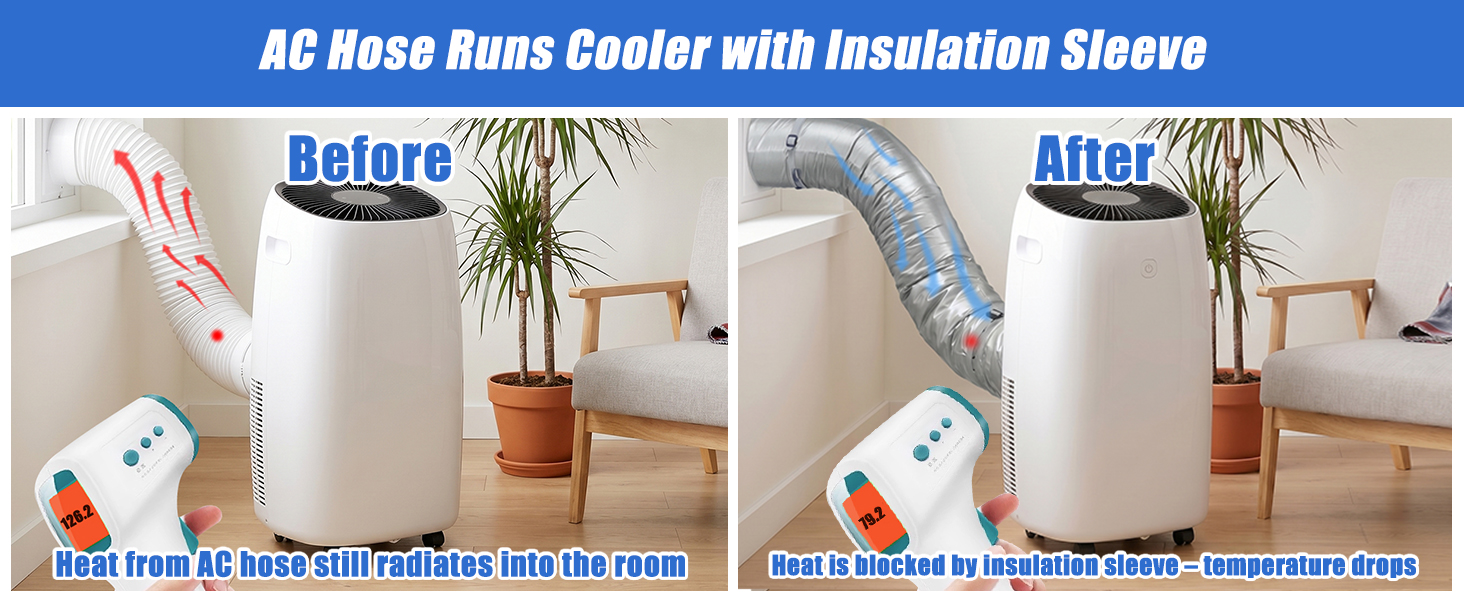 Portable AC Hose Insulation Sleeve
