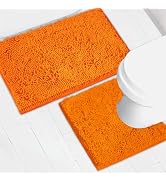 AINAHYVA Bathroom Rugs Chenille Bath mat 2 Piece Set, Super Absorbent, Strong PVC Non Slip Backin...