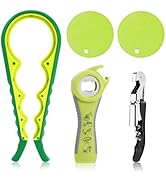 Astofli Multi Bottle Opener For Arthritic Hands With Corkscrew Wine Opener, Easy Twist Jar Opener...