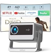 [3500 ANSI &amp; Officially-Licensed APP] Mini Projector with WiFi and Bluetooth for Display Booths, ...