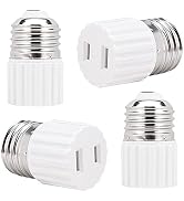 [4 Pack]Light Socket to Plug Adapter, Convert Light Socket to Polarized 2 Prong Outlet, Polarized...