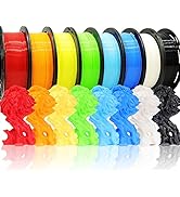 BBLIFE 1.75mm 8 Spools Popular Colors 3D Printer PLA Filament Bundle Pack: Black White Red Blue Y...