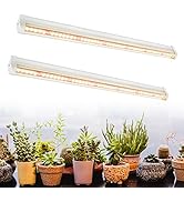T5 Grow Lights 5000K Full Spectrum,1.4FT ( 2pcs x 10 Watts) Plant Growing Lamp,End-to-End Connect...