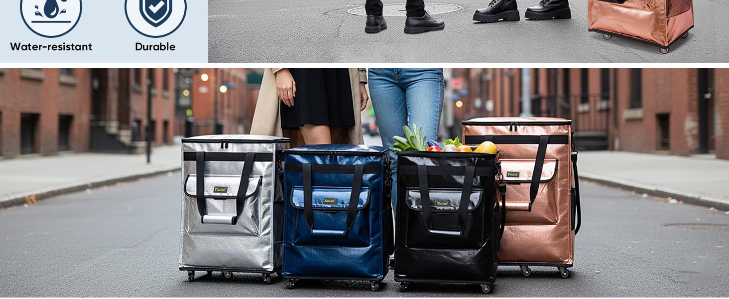 grocery bags on wheel