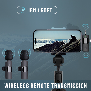 3 in 1 Wireless Microphone for iPhone, Camera, Android, iPad