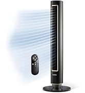 Lasko Pinnacle 40” Tower Fans for Home, 32 ft/s Airflow, Quiet 24dB on Low, 90° Oscillation, 24 H...
