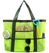 ASBEFORE Mesh Beach Bag Shower Caddy for Dorm Room Essentials, Portable 9-Pockets Large Hanging S...