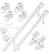 Yeesun American Flag Pole Kit (2 Packs) for Outside House with Bracket - Residential &amp; Commercial...