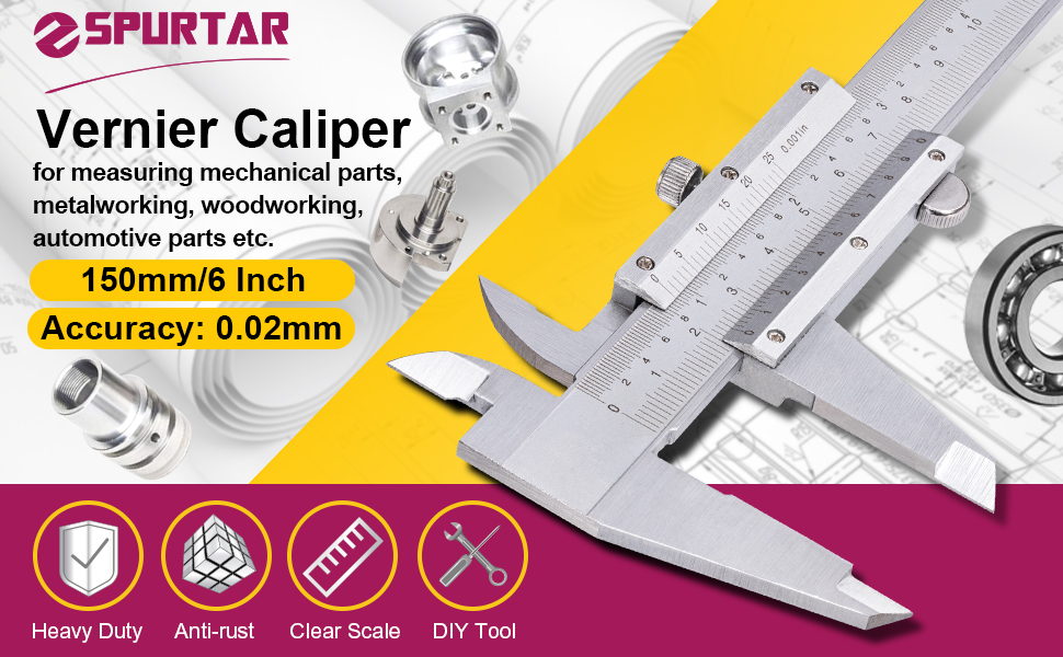 6 inch /150 mm Stainless Steel Vernier Caliper