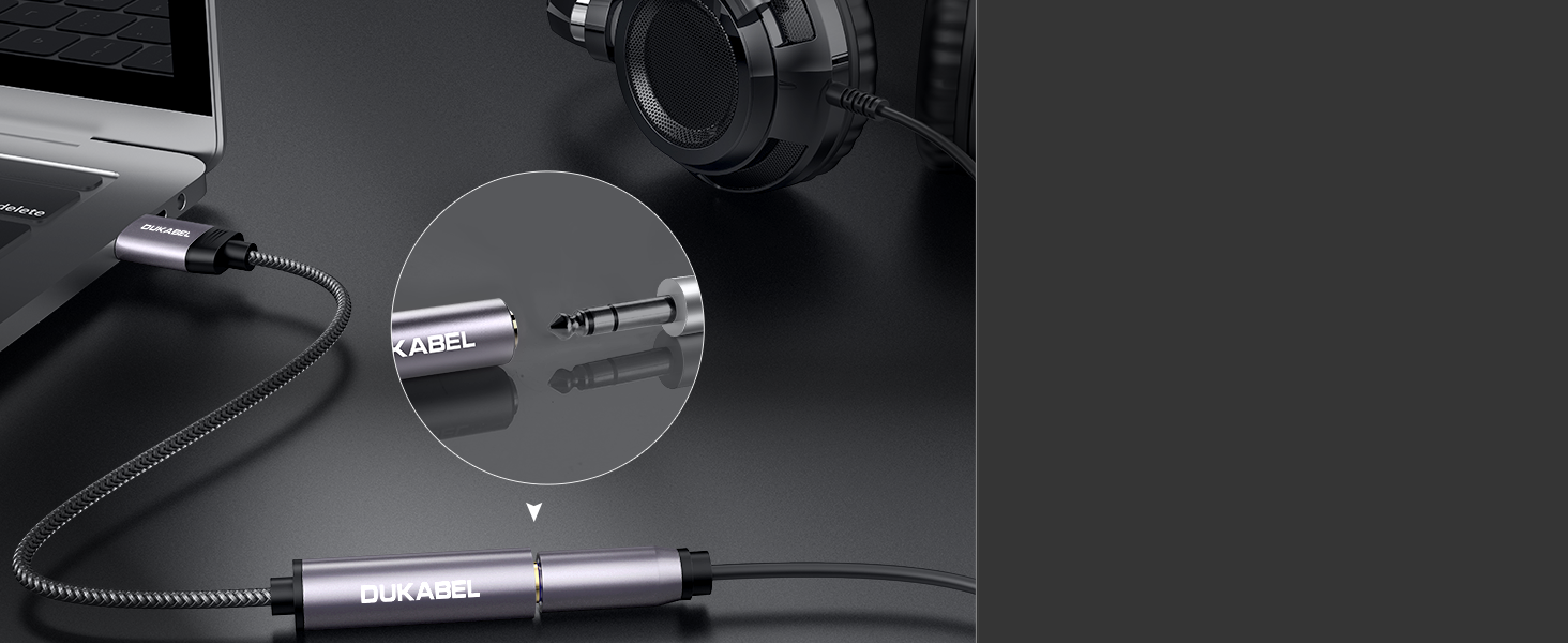 USB to 6.35mm stereo adapter