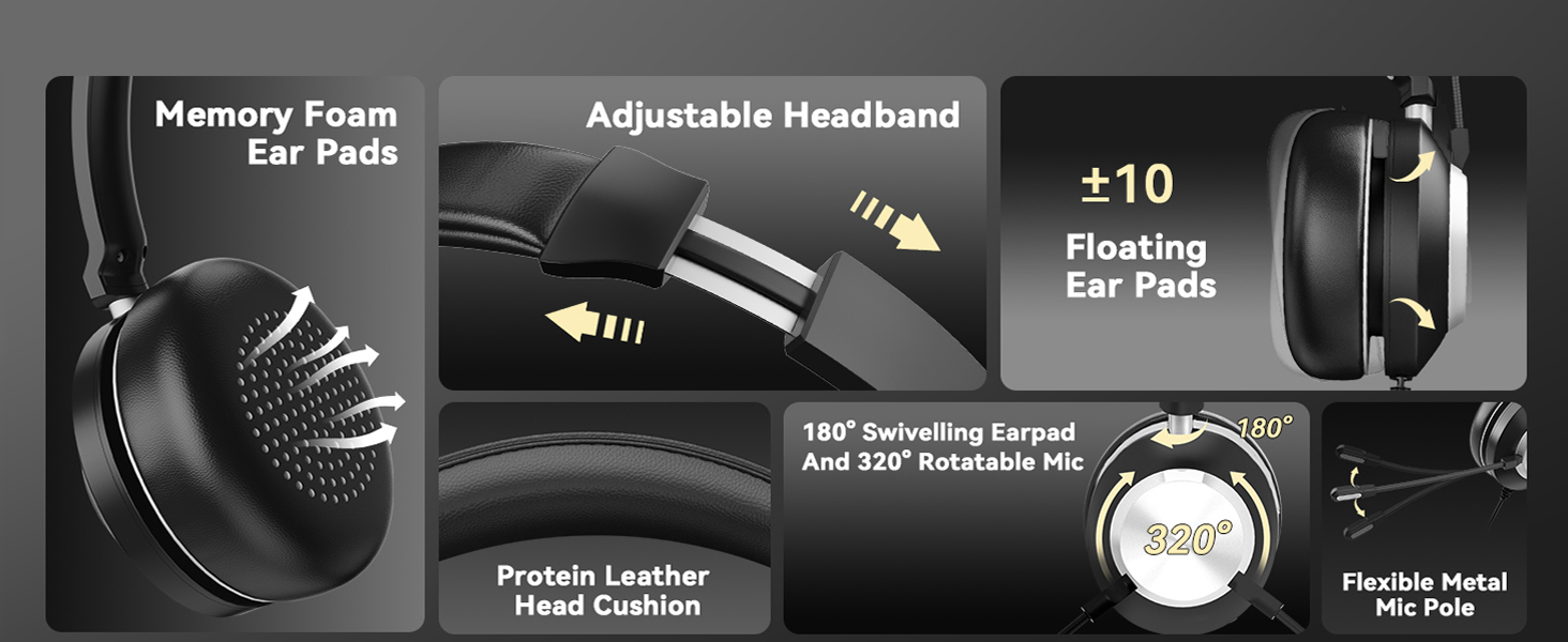 pc headset with mic, headphones with mic, headset with microphone for pc, pc headphones