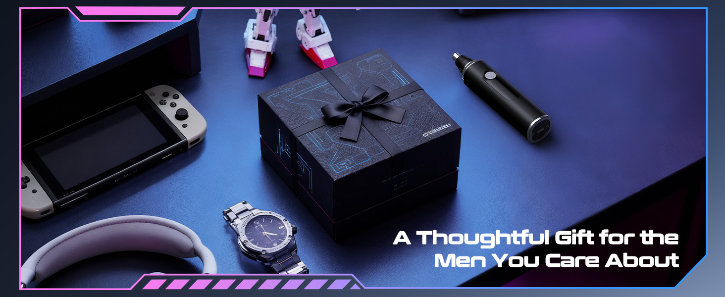 Portable nose and ear trimmer with LED display for daily grooming