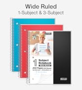 Subject Notebooks-Wide Ruled