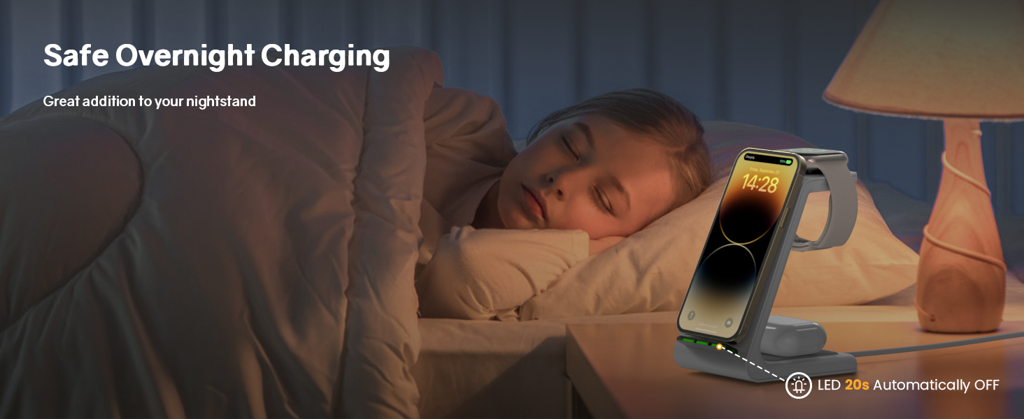 CIYOYO 3 in 1 Wireless Charging Station for iPhone Wireless Charger