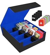 AOBOPLE Trading Card Storage Box,3200+ Card Box Storage with 10 Dividers and 4 Foam Supporters PU...