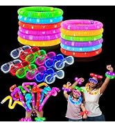 Glow in the Dark Party Favor Supplies for Kids 24 PCS, Valentines Glow Sticks &amp; Neon Glasses for ...