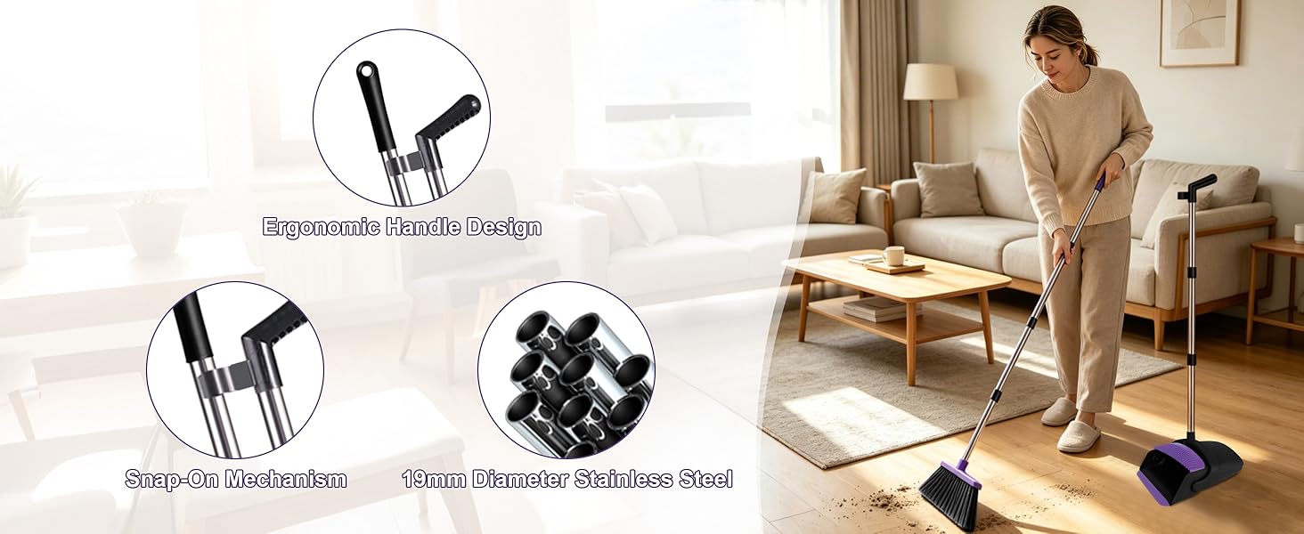 Long Handle with Broom and Dustpan