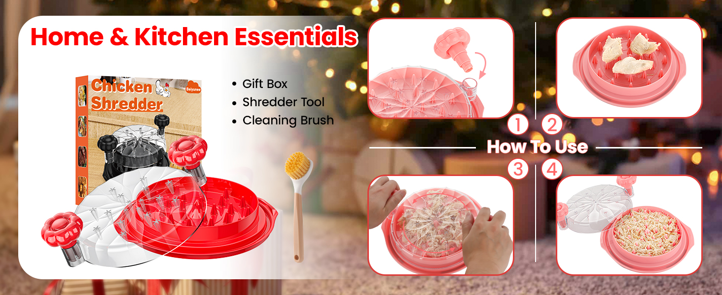 Chicken Shredder Large Chicken Breast Meat Shredder Tool Twist Brush home essentials kitchen gadgets