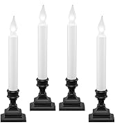 612 Vermont LED Battery Operated Window Candles with Timer, Bright Hot Spot, VT-1506A-4 (Pack of ...