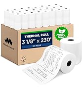 Markswell 3 1/8" x 230' Thermal Paper (50 Rolls), Phenol Free Receipt Paper, Fits Most Credit Car...