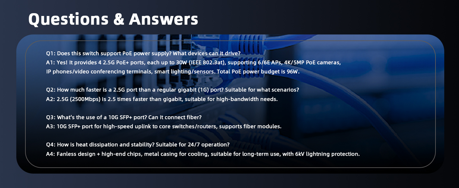 4x2.5gb poe switch 96w POE POWER