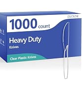 SACATR 1000 Count Heavy Duty Plastic Knives Disposable, BPA-Free Clear Plastic Knives Bulk – Extr...