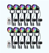 SUNVIE RGB Low Voltage Landscape Lights Color Changing 12W LED Landscape Lighting Outdoor Waterpr...