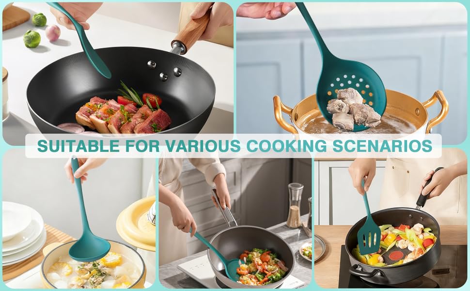 Silicone Kitchen Cooking Utensil Set