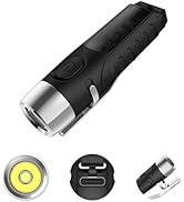 TUNENGE S12Plus Keychain Flashlight,610 High Lumen EDC Pocket Flashlight,USB C Rechargeable Mini ...