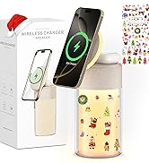 Bluetooth Speakers, Magnetic Wireless Charger, 4 in 1 Speakers Bluetooth with Night Light and Chr...