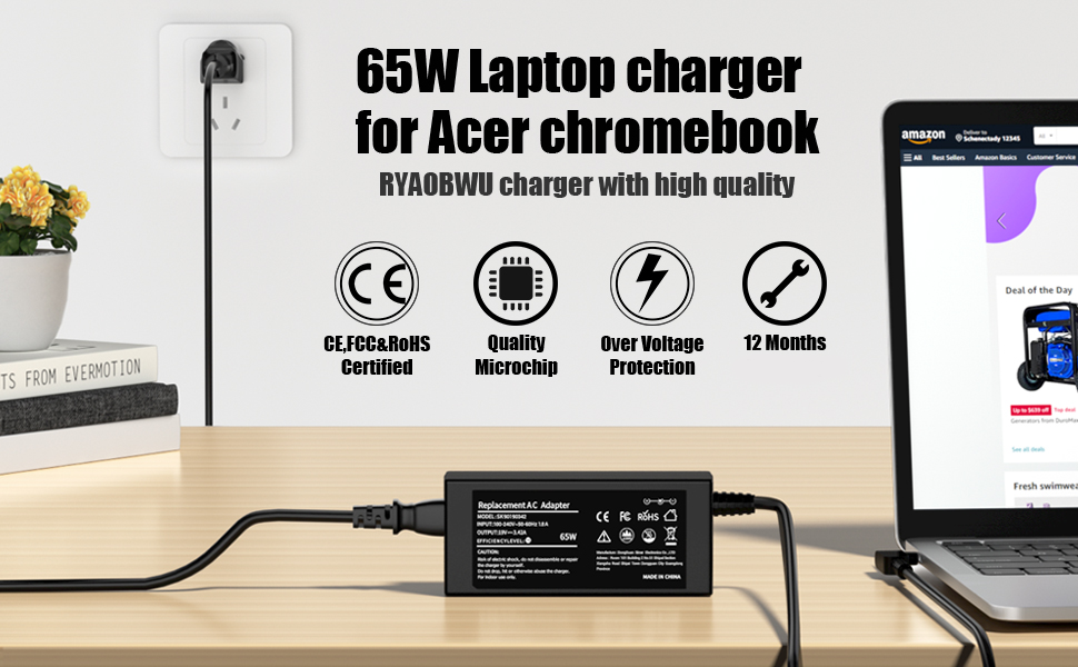 65W Laptop Charger Replacement for Acer
