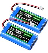 2 Pack 5200mAh 3.7v Lithium ion Battery with JST-PH JST 2.54/2P Plug(Not JST-PH 2.0 2-Pin) Rechar...