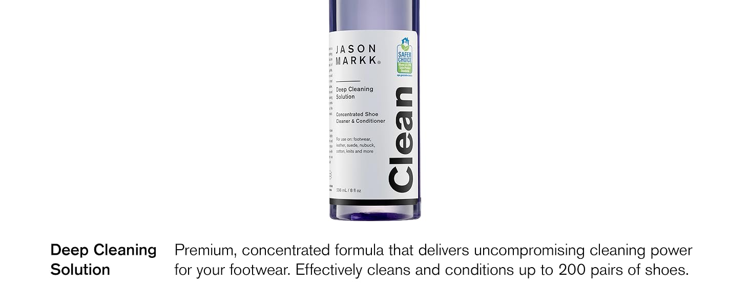 Premium Shoe Cleaner effectively cleans and conditio. Bottle will clean up to 100 pairs of sneakers!