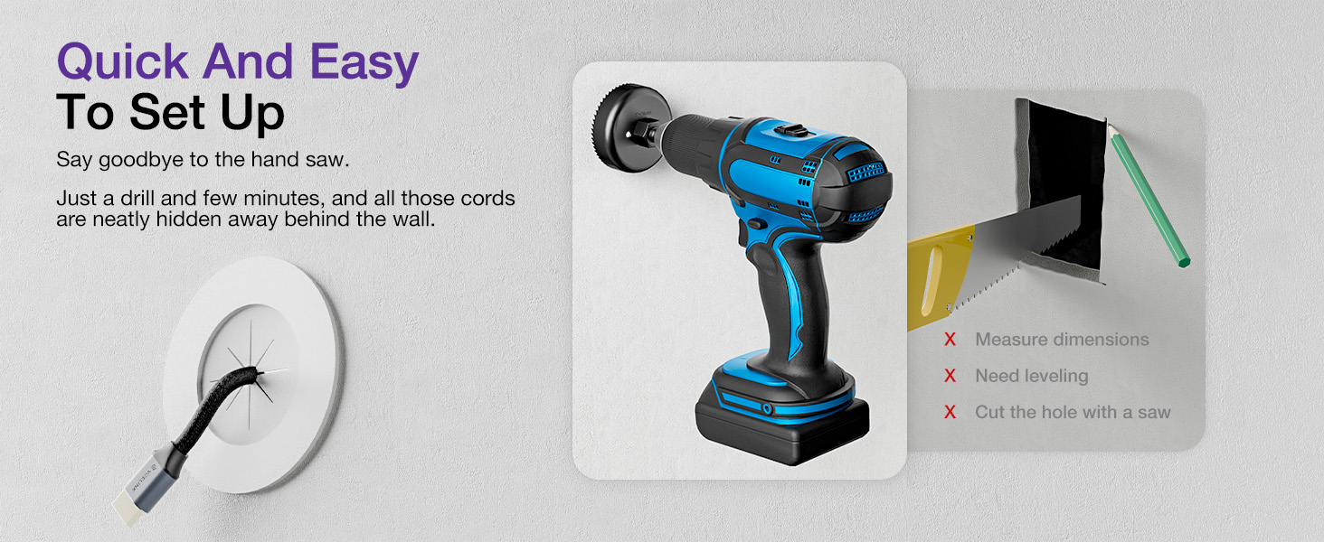 tv wall cable pass through kit