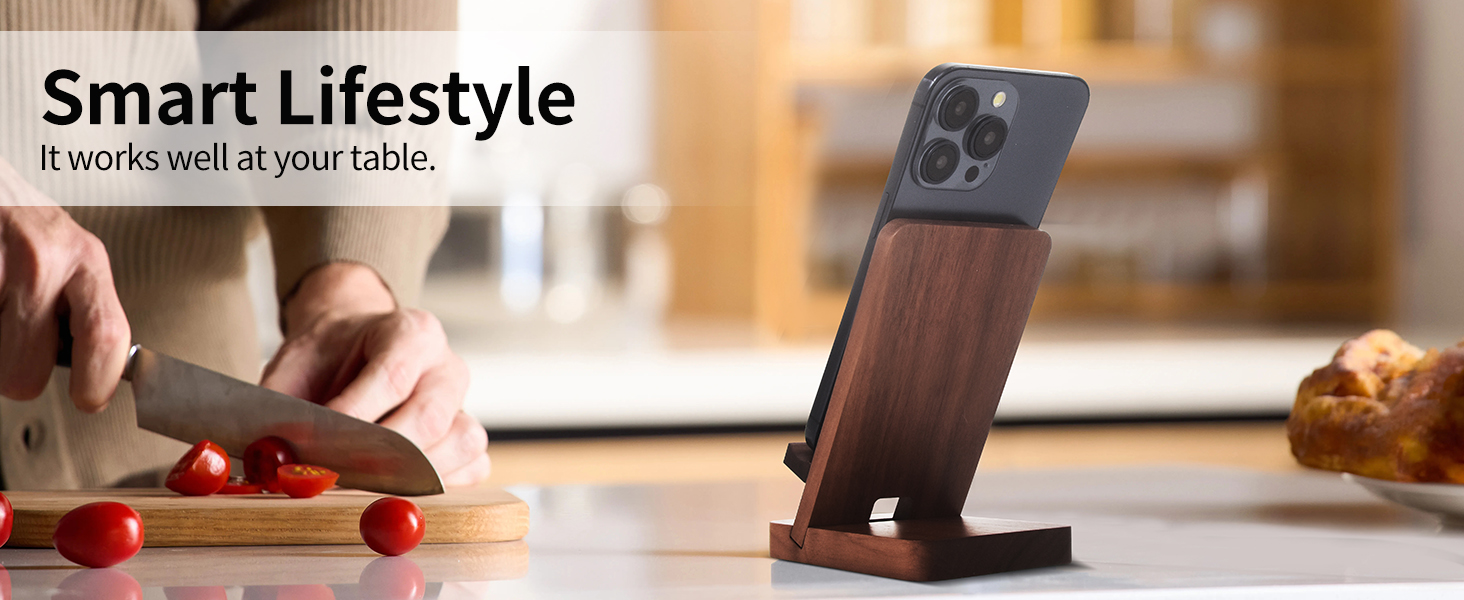 Wood phone stand for desk 3