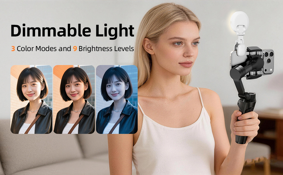 Portable Ring Light for Phone with Mirror