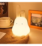 QANYI Table Decor Bunny Lamp, Cute Simple Design Small Desk Decor Nightlight with Bunny Phone Sta...