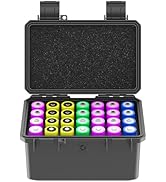 28 Slots 18650 Battery Organizer Case, IP67 Waterproof Protective Hard Case, Explosionproof Shock...