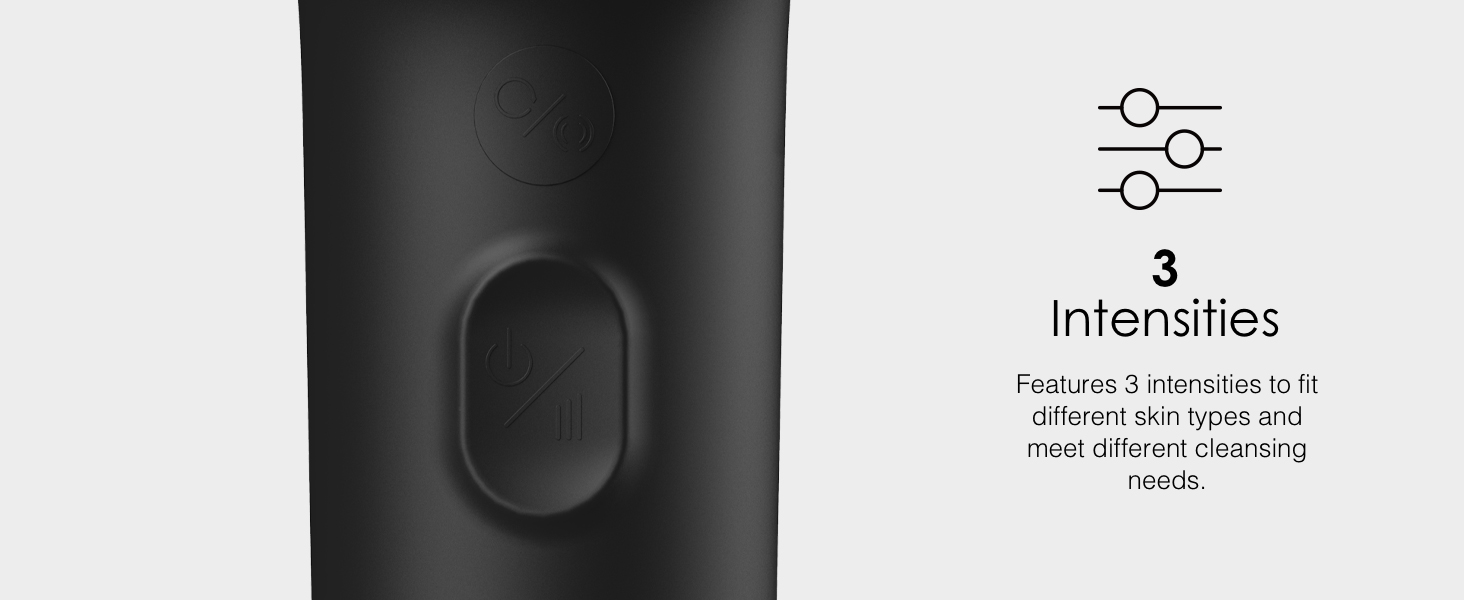 face scrubber facial cleansing brush with 3 different intensities