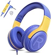 Kids Headphones Wired with Microphone for ipad Computer Laptop for Boys Girls Volume Limit Foldab...