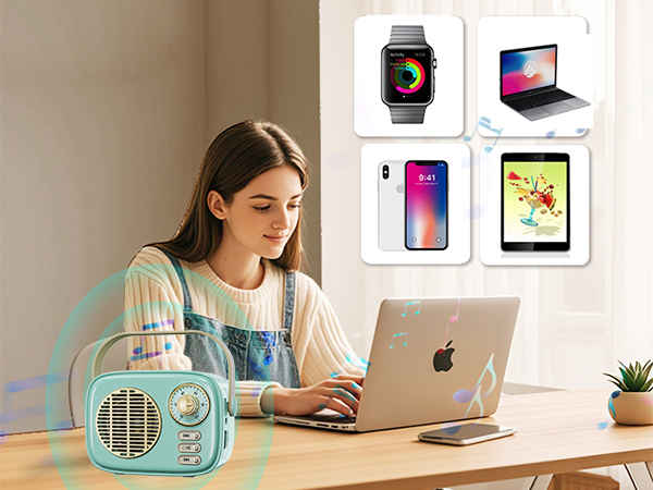 Portable Wireless Speaker with Crystal Clear Stereo Sound Rich Bass