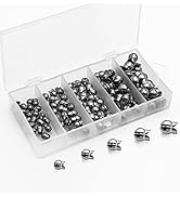 FREGITO 100pcs Fishing Weight Sinkers Kit, 5 Sizes Lead Weights Round Split Shot Sinker Removable...