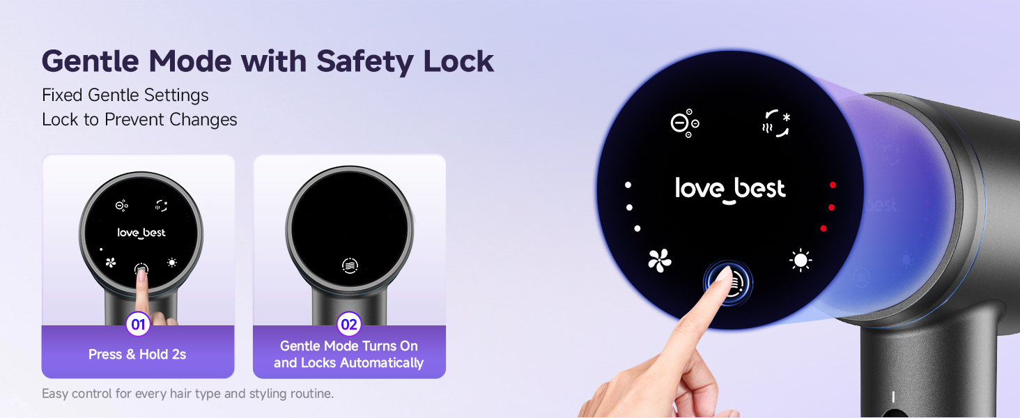 Smart touch screen with gentle mode safety lock