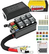 FASTSTORM Fuse Relay Box, Relay Block Box Built-in Diodes 6 Way 12 AWG Pre-Wired Waterproof Relay...