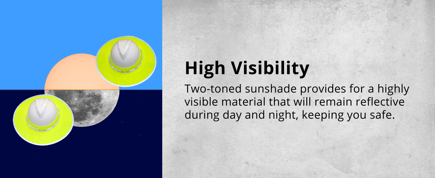 Wolf High-Visibility Reflective Full-Brim Hard Hat Mesh Sun Visor Neck Shade