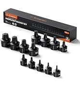 Crosstar 13Piece Impact Torx Bit Socket Set,1/4"&amp;3/8" Drive,T8-T60,S2 Steel | Solid Star Bits,Out...