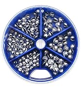 FREGITO 205pcs/117pcs/78pcs Weight Sinkers 5 Sizes/6 Sizes Lead Weights Round Split Shot Sinker R...