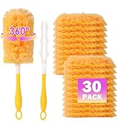 30 Pack Dusters Refill Compatible with Swiffer Dusters for Cleaning, with 1 Handle, Multisurface ...