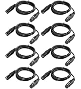 Docooler 3.3ft DMX Cable, 8PCS 1 Meter DMX512 Signal Cables Signal Wires, 3-Pin XLR Male to Femal...